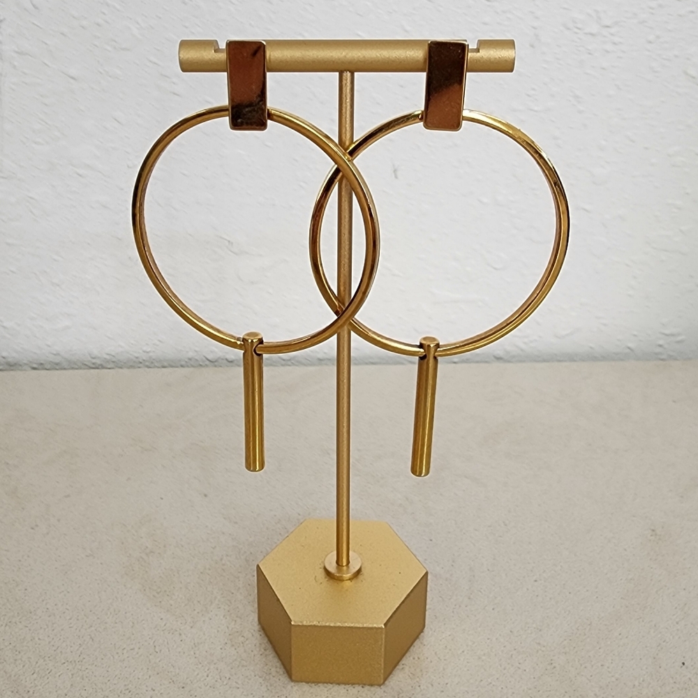 TRINA TURK GOLD TONE STATEMENT EARRINGS